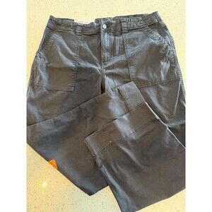 Social Standard by Sanctuary Washed Black Pants Wide Leg Crop Stretch Button